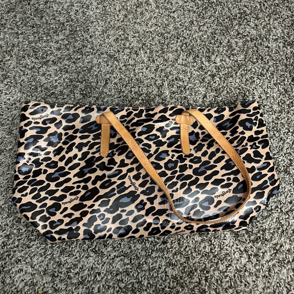 consuela animal print tote with matching consuela makeup bag